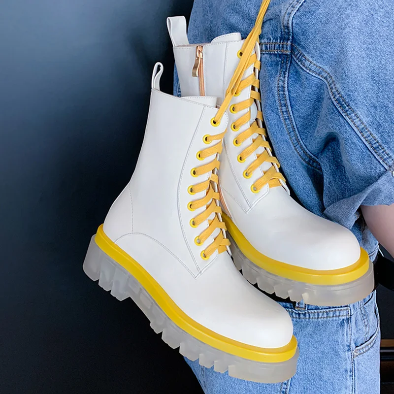 Женские ботинки-мартинсы Mordoan из натуральной коровьей кожи на толстой подошве