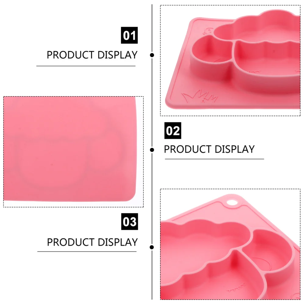 

Cartoon Baby Suction Plate Silicone Divided Dinner Food Plate Tableware for Kids