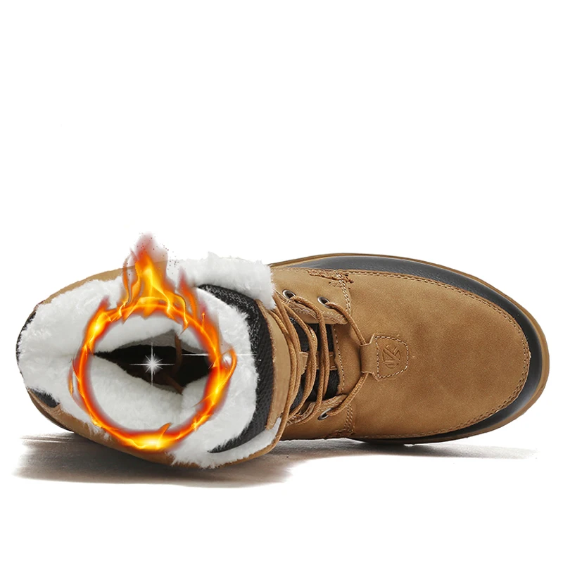 Зимние теплые плюшевые меховые ботинки JUNJARM мужские ботильоны качественные