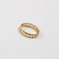 pvd gold hollow lightning chain ring for women stainless steel rings drop shipping