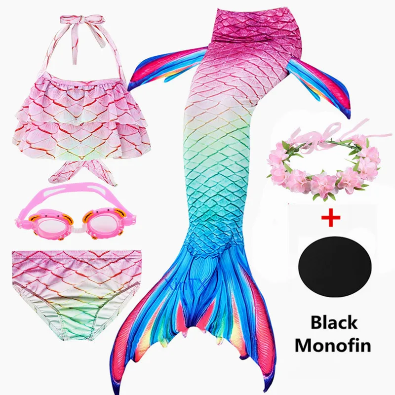 Лидер продаж купальный костюм русалки для девочек Моноласты хвосты купания
