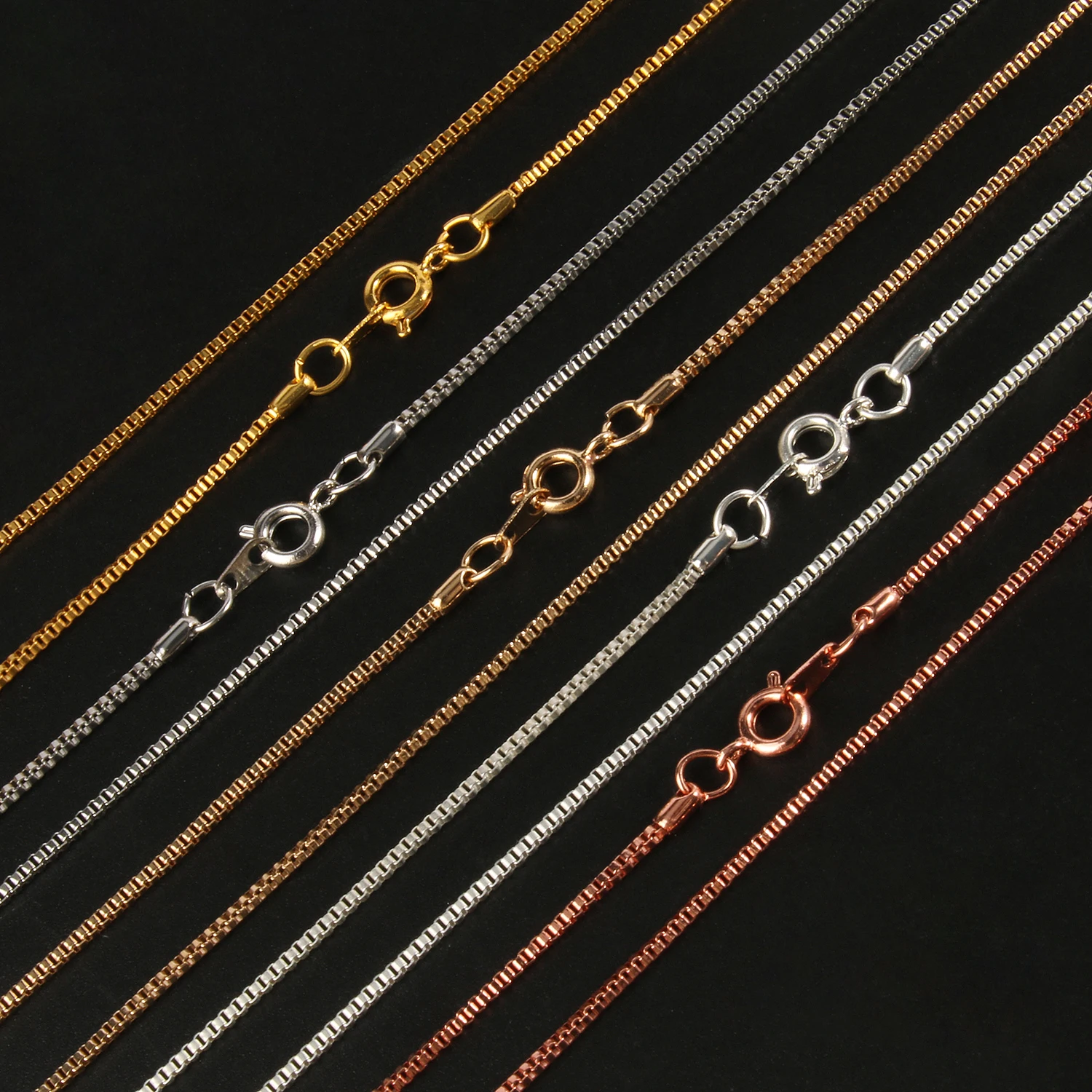 

12pcs Box 50cm Chain Necklace With Spring Clasps for Jewelry Making Finding DIY Charm Necklaces Accessories Supplies Wholesale