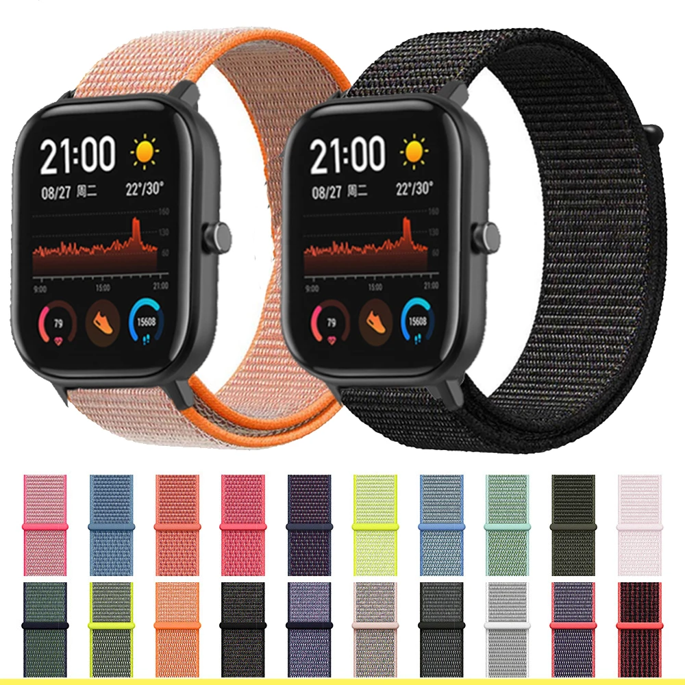 Ремешок 20 мм для Amazfit GTS ремешок из нейлона Bip умный на запястье нейлоновые