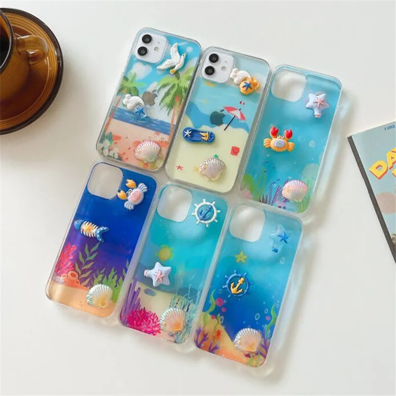 

3D Cute Cartoon Anti-fall Soft Shell Protective Cover Phone Case Capa For iPhone 12 Mini 11 Pro XS Max XR X SE 2 2020 8 7 6 Plus