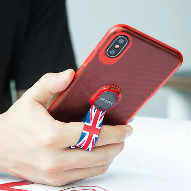 Защитный чехол ROCK Moc для iPhone X, 7, 8 Plus, Капа со съемным ремешком, кольцо на палец, работающее с другим магнитным держателем, распродажа