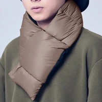 2021 new thicken warm down cotton padded winter scarf women korean brief solid high street bib false collar