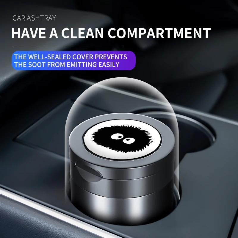 

Portable Car Ashtray Cigarette Smoke Ashes Holder For Car With LED Light Flame Resistance Smokers Cup Accessories