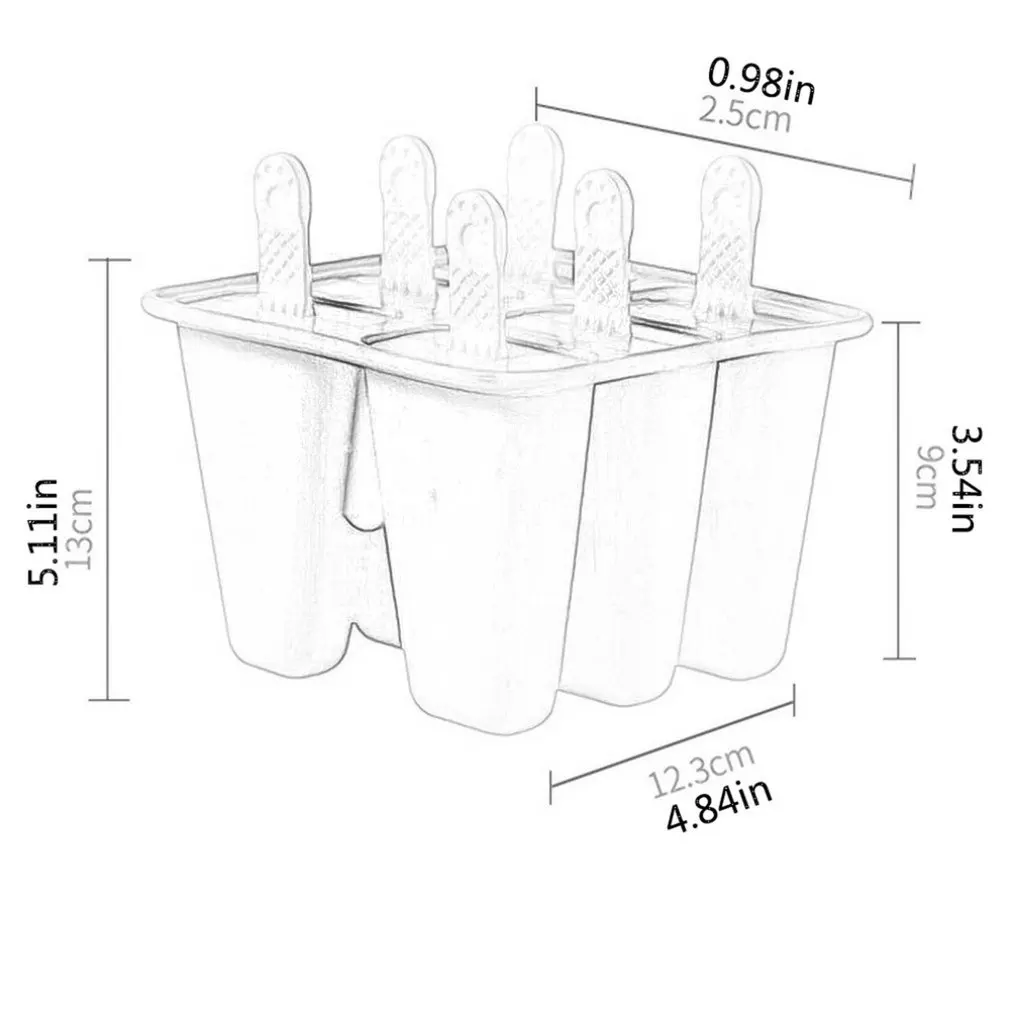 

Popsicle Silicone Mold Six Grid Ice Cream Mold Yogurt Ice Cream Mold Diy Supplies Baby Grade Silica Gel Mold