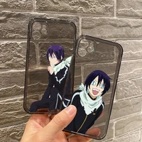 japanese yato noragami anime art phone case for iphone 7 8 11 12 x xs xr mini pro max plus retro black grey clear transparent