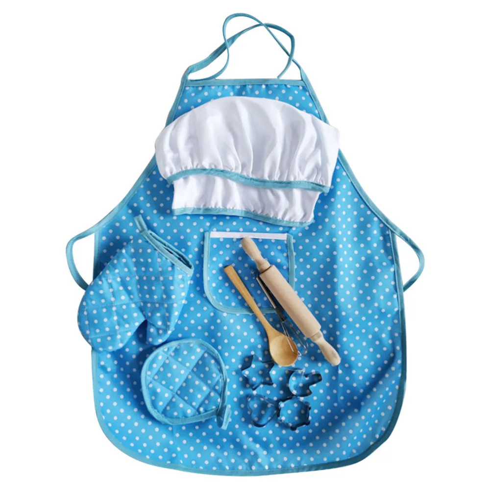 

11Pcs Complete Kids Kitchen Gift Playset with Chef's Hat Apron Cooking Mitt and Utensils for Kids Cooking Play