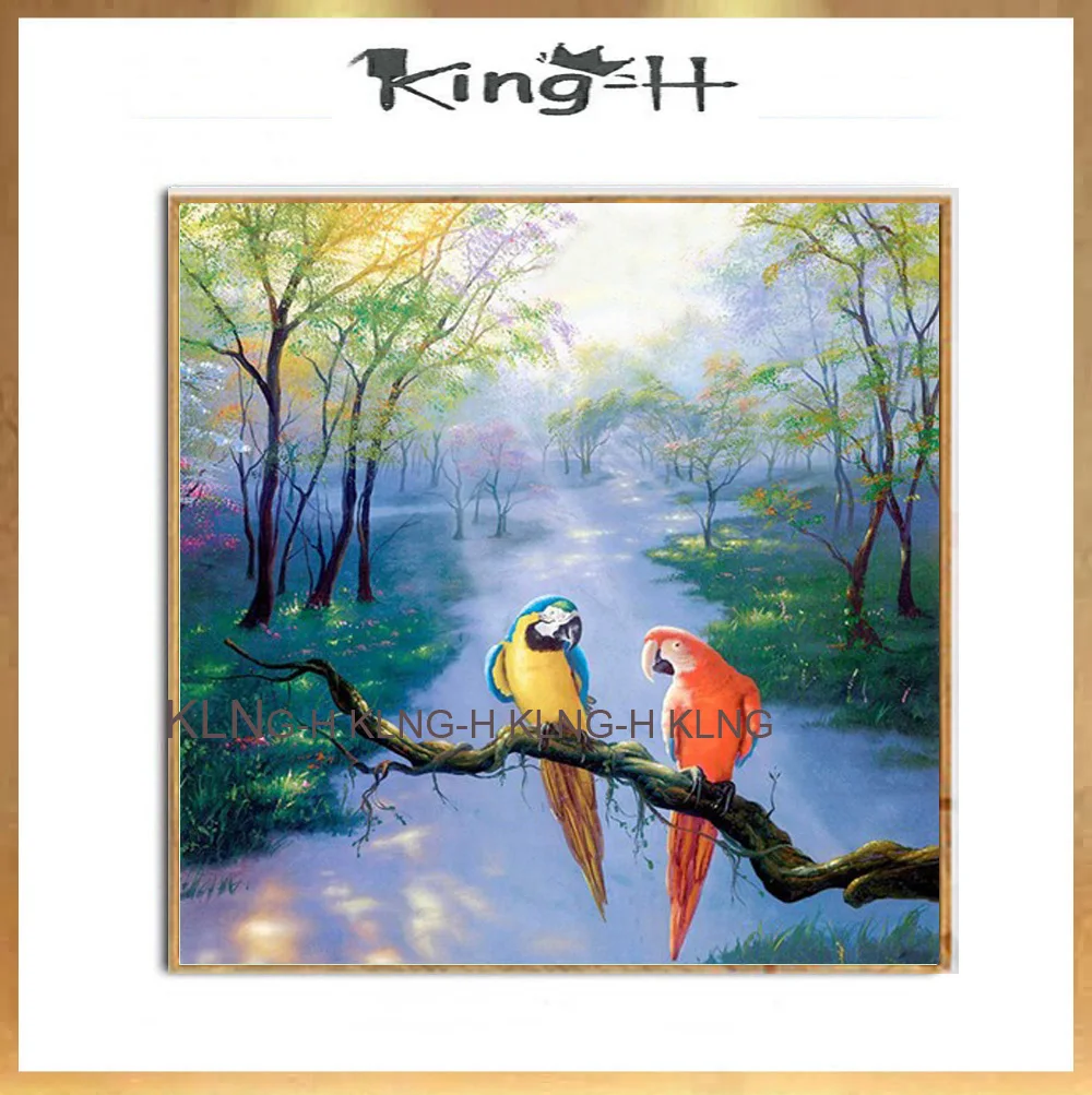 

Hand draw birds animal scenery parrot, the family decorates a wall, blue jays bedroom, acrylic decoration art hotel lobby hall r