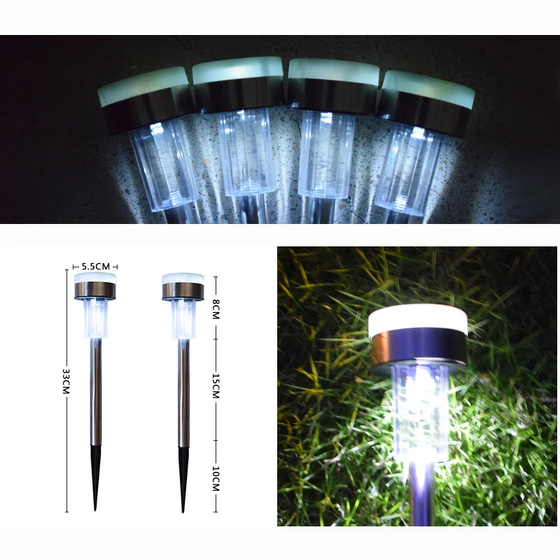 

Solar Light LED Stainless Steel Small Tube Lawn Lamp Outdoor Waterproof Garden Courtyard Park Corridor Decorative Lighting