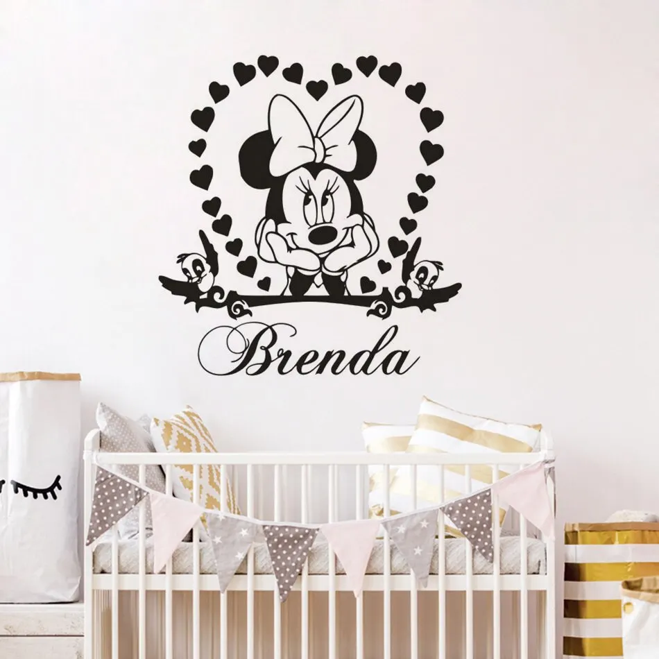 Наклейка на стену Любовь и сердца Минни Маус | Дом сад