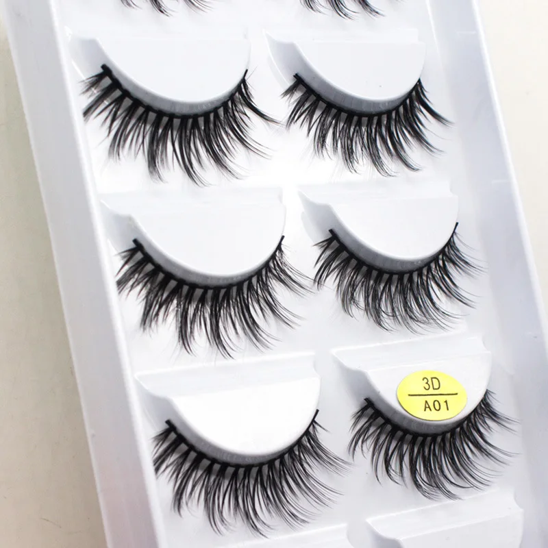 Накладные ресницы из синтетических волос 5 пар A06 | Красота и здоровье