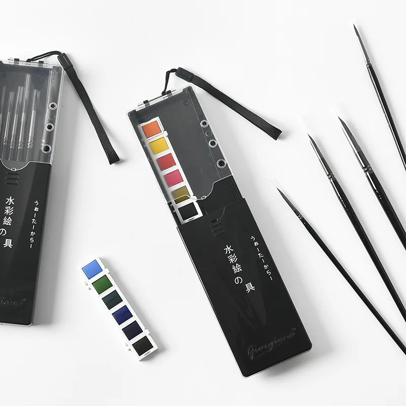 Животные волосы искусственная кожа инструменты для рисования акварелью набор