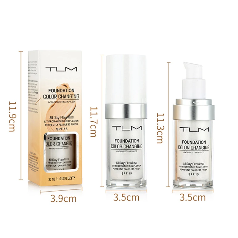 

2021 Temperature Change Color Liquid Foundation Brighten Portable Concealer Long Lasting No Fade SSwell