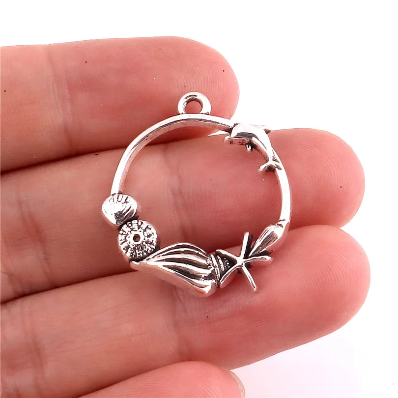 15pcs Charms Ocean Shell Conch 29*25mm Antique Making Pendant Vintage Tibetan Silver DIY Bracelet Necklace 22958 | Украшения и