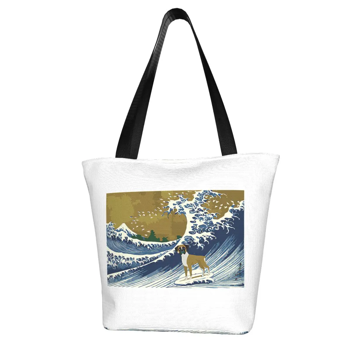 

Boxer Dog Shopping Bag Aesthetic Cloth Outdoor Handbag Female Fashion Bags