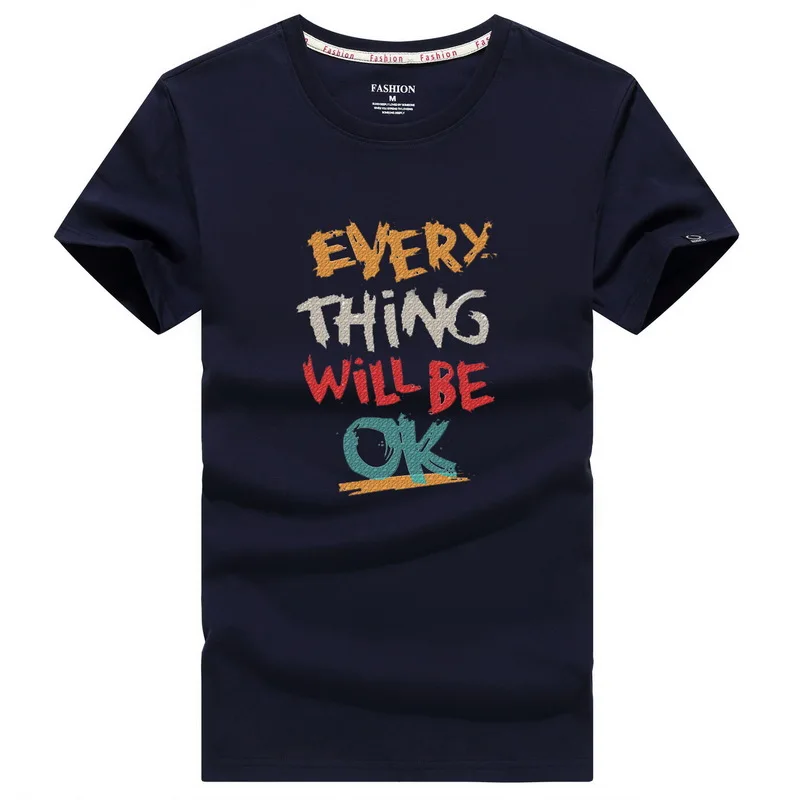 Футболка мужская с круглым вырезом тенниска из 100% хлопка крутая повседневная