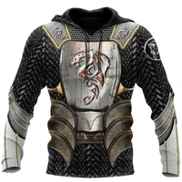 dragon knight amor 3d full printed men hoodie autumn and winter fashion sweatshirt casual zip jacket dy51