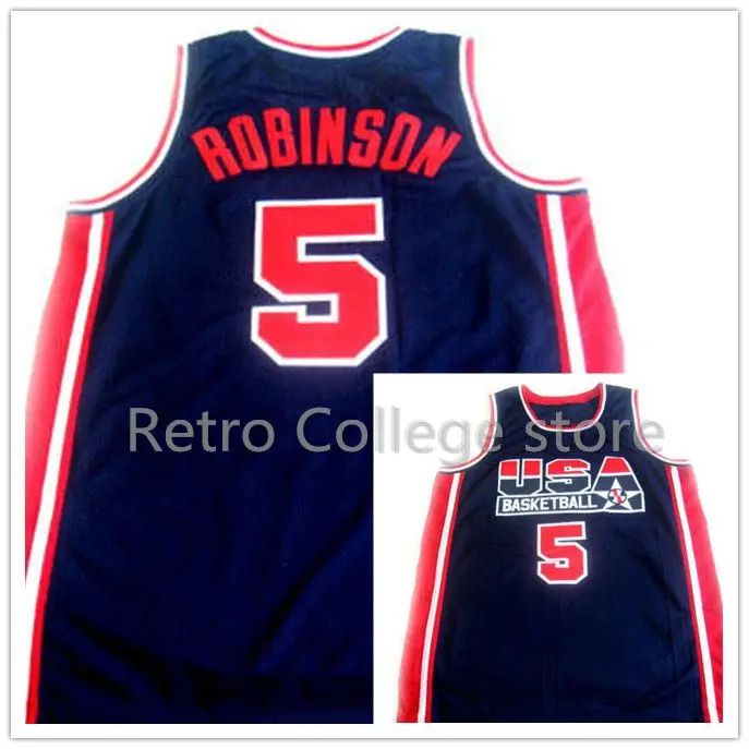 

10 Reggie Миллер 5 Дэвид Робинсон 6 Derrick Coleman 12 Джон Стоктон 1992 США Команда мечты мужчин баскетбольная майка сшитая