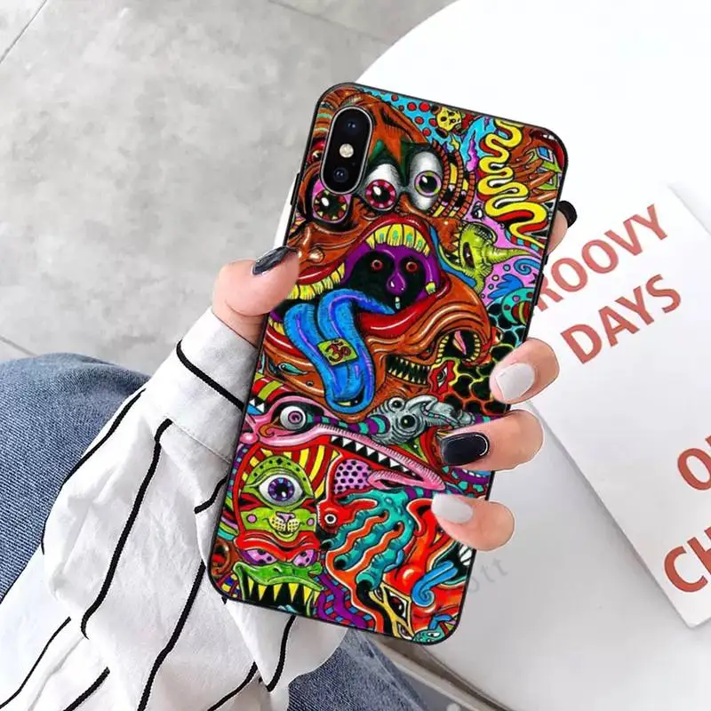 

Colourful Psychedelic Trippy Art pattern high quality Phone Case for iPhone 11 12 pro XS MAX 8 7 6 6S Plus X 5S SE 2020 XR