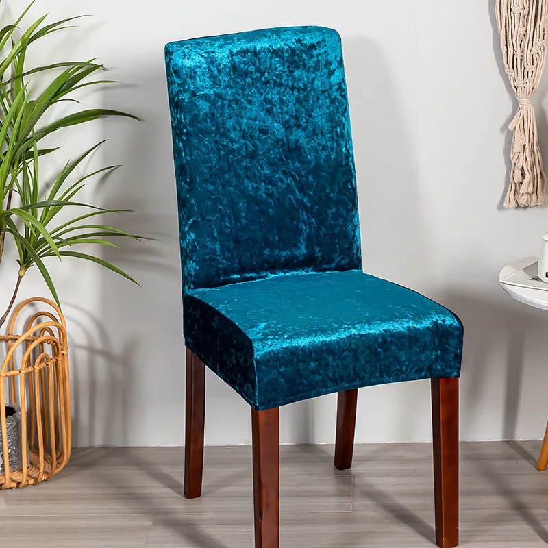 

Velvet Dining Chair Cover With Back Fabric Covers Universal Chair Cover For Kitchen Dining Room Wedding Banquet 1/2/4/6Pcs