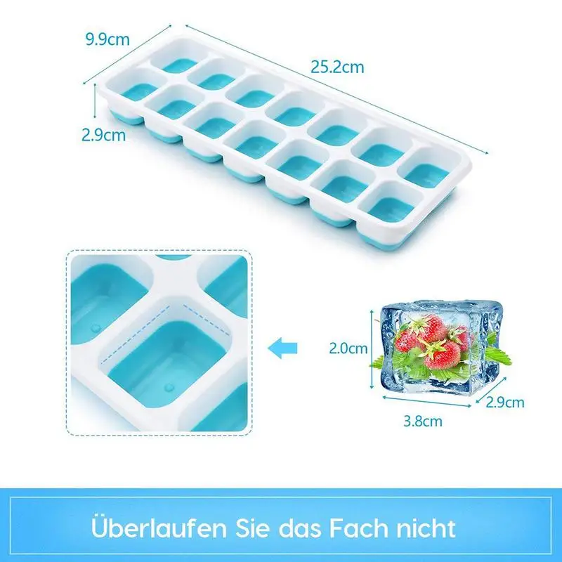 

4PCS Ice Cube Tray Flexible Household Supplies Silicone Spill-Resistant Cocktail Freezer Kitchen Accessories Grid Ice Tray