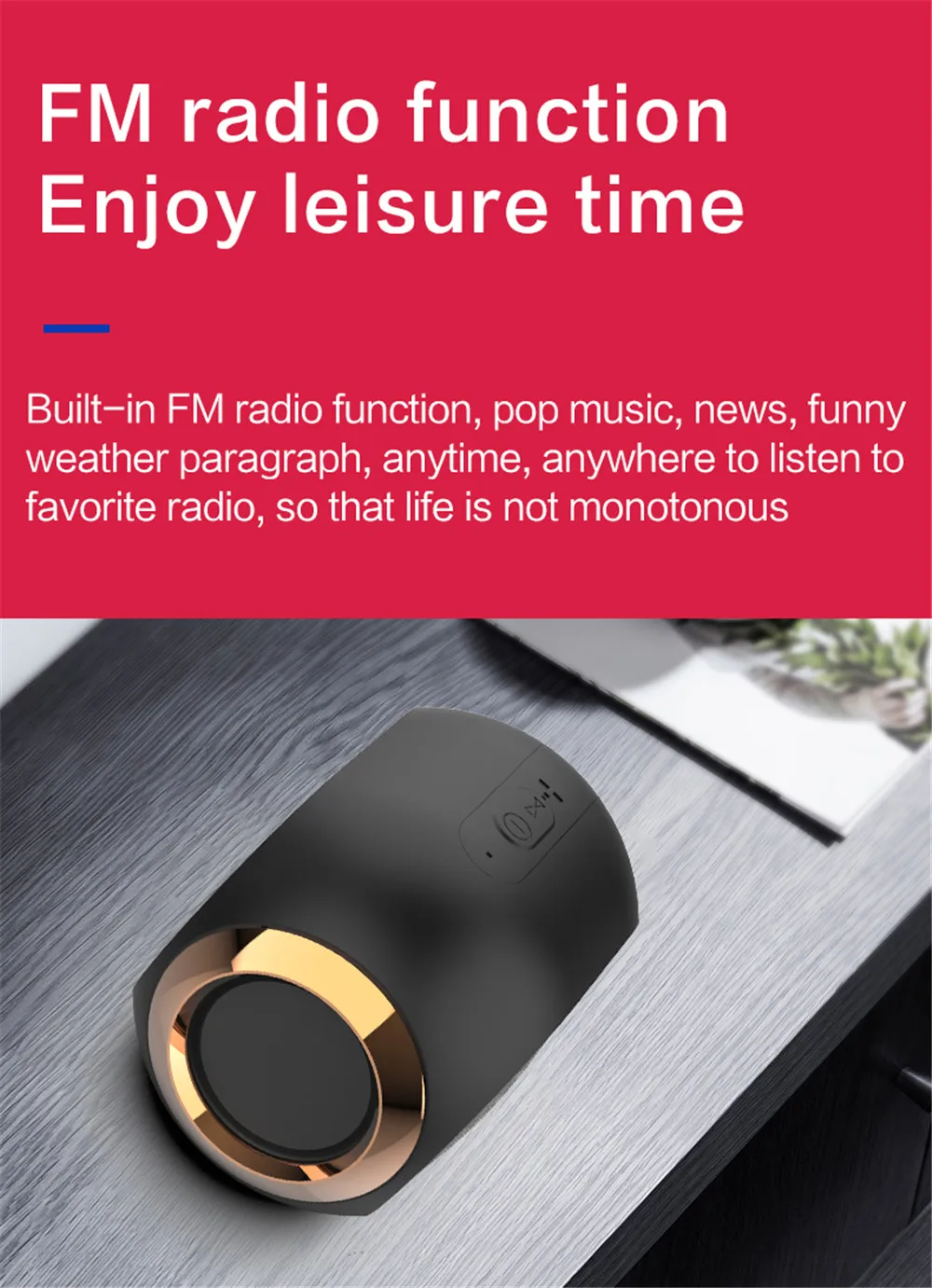 HYASIA TWS Wireless Bluetooth Speaker Portable Box Outdoor Speaker Bluetooth 5.0 Subwoofer Support USB FM Radio AUX TF Handsfree
