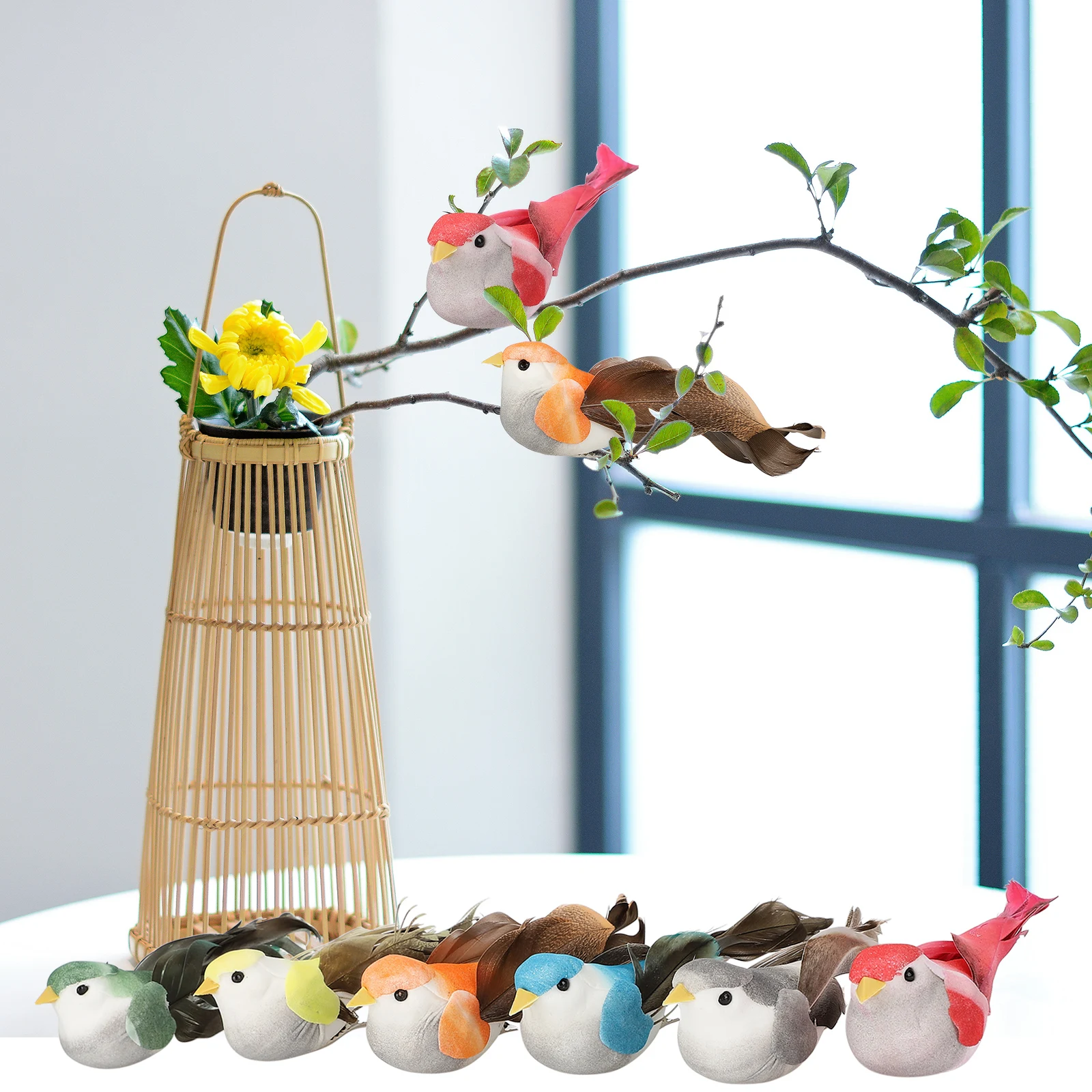 Искусственная птица с зажимом для домашнего декора садовая имитация 6 шт.