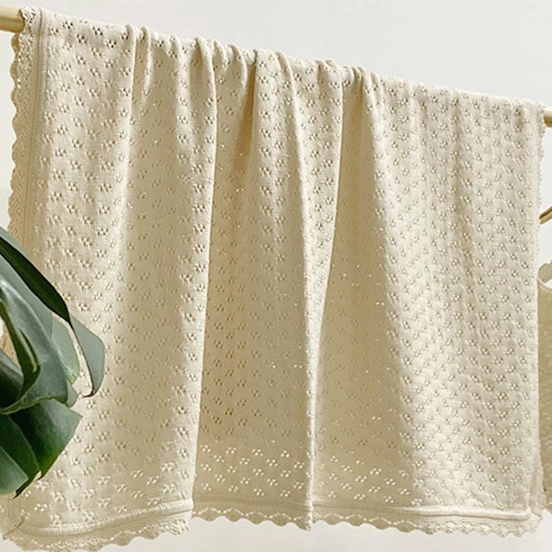 

Baby Knitted Cotton Blanket Newborn Receiving Swaddle Wrap Bath Towel Bedding