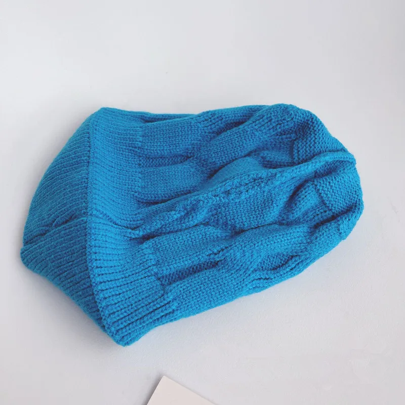 Детская вязаная шапка однотонная Милая в Корейском стиле для осени и зимы 2021 |