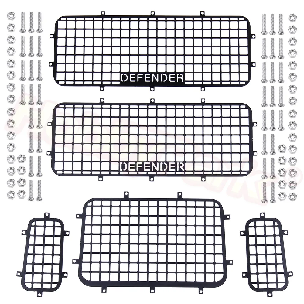 Металлическая сетка для окон TRX4 5 шт. защитная логотип DEFENDER 1/10 RC Crawler Car Traxxas