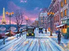 Наборы для вышивки крестиком 14CT, с изображением снежного уличного пейзажа