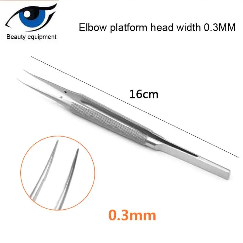 Микропинцет из нержавеющей стали Угловая головка прямая ширина 0 3 мм щипцы |