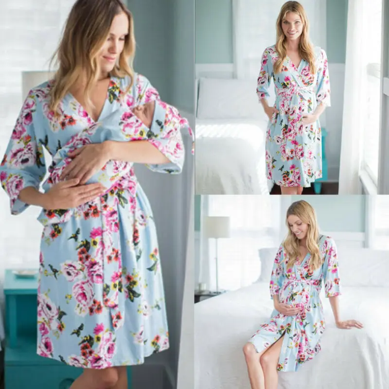 

Women Maternity Dress Nursing Nightgown Breastfeeding Nightshirt Loose Sleepwear