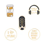 Эмалированные булавки для наушников Music Is My Life, булавки для наушников, CD, рок-роллов, детской шляпы, лацкан, булавка, значки, ювелирные изделия, подарок для любителей музыки