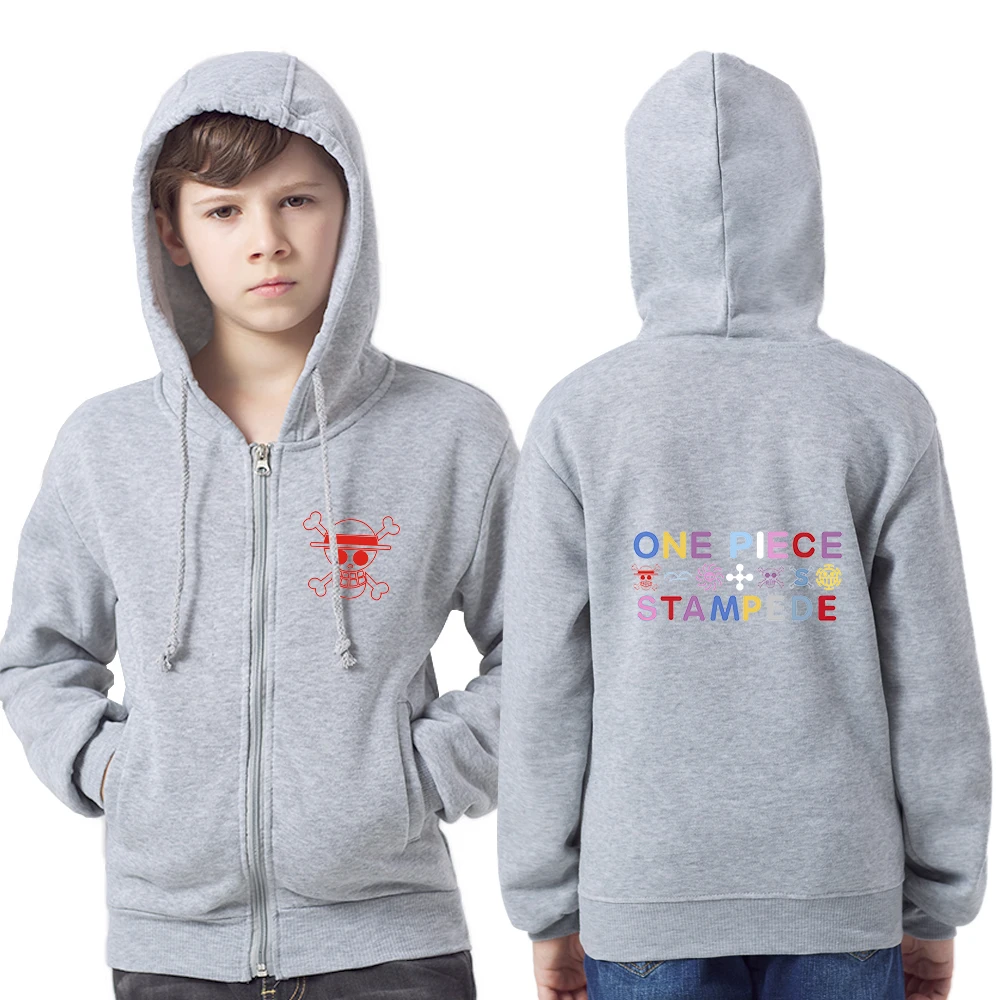 

Sweatshirt Kids Hoodies with Monkey D Luffy One-Pience Anime Jacket Casual Tops White Black Short Sleeve for boys Age 45678910