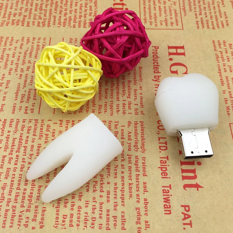 Белый зуб usb флешка USB 2 0 Флешка 128 МБ клиника подарки карта памяти