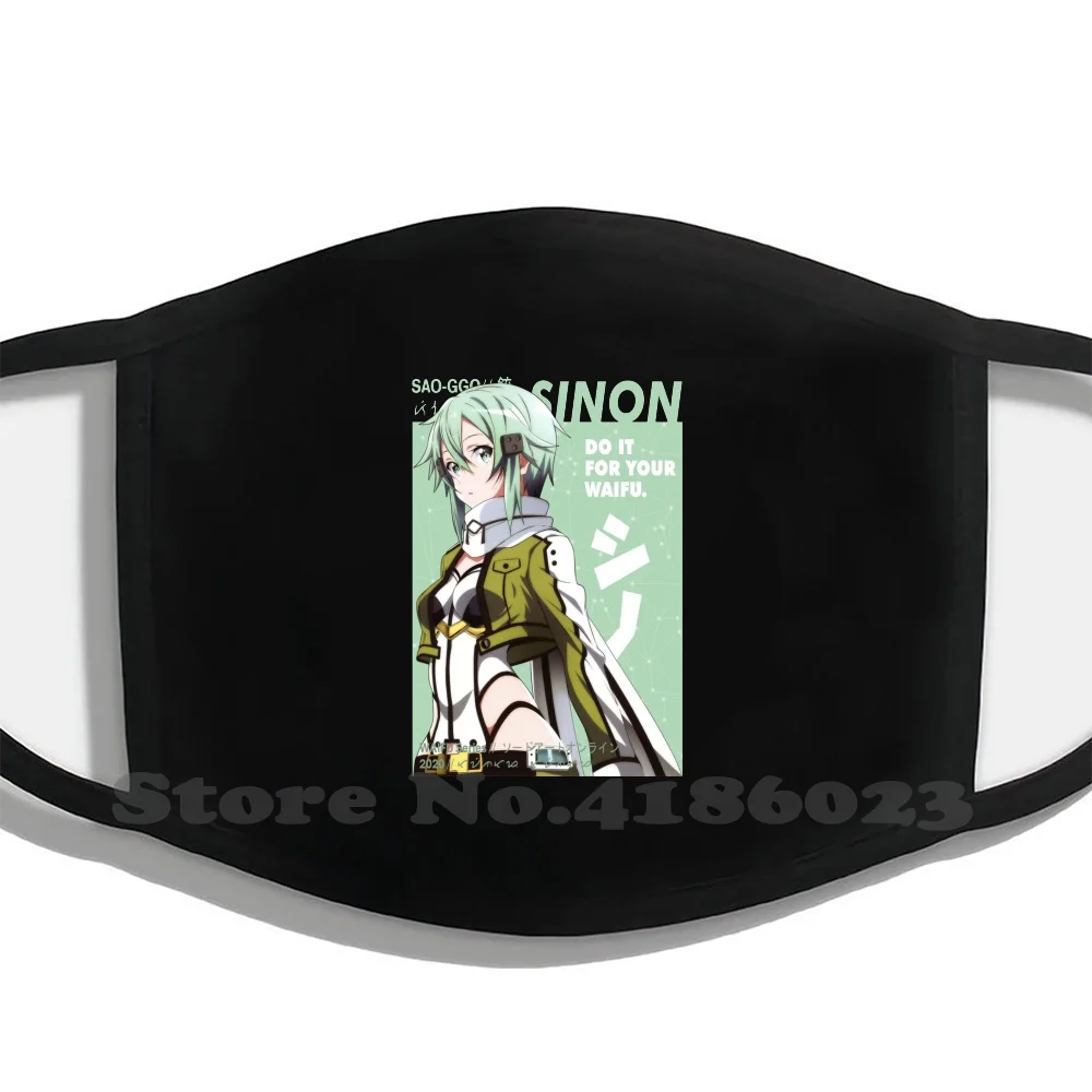 

Sword Art Online - Sinon Design Black Breathable Reusable Mouth Mask Sinon Anime Sword Art Online Manga Sao Kirito Asuna Sword