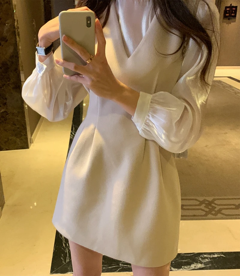 RICININA Wool Dress Women Sleeveless V Neck Solid Chic Mini Elegant Casual Short Dresses For Ladies Spring 2020 | Женская одежда