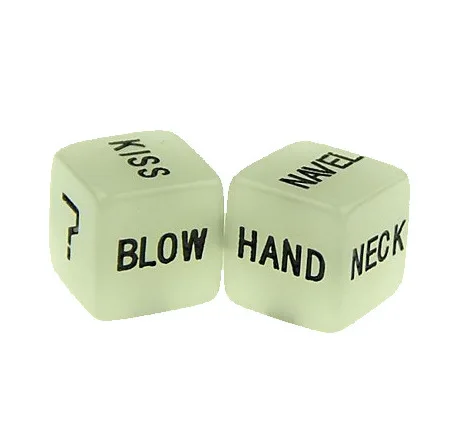 2 PCS Noctilucent Funny Sex Dice Romance Love Humour Party Gambling Adult Games Sex Toys Erotic Craps Pipe For Couples