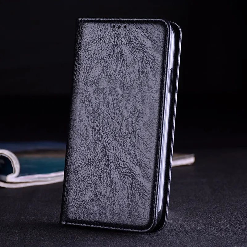 Для huawei Y7 чехол Роскошный кожаный флип-чехол с подставкой слот для карт чехол для телефона s для huawei Y7 funda без магнита - Цвет: black