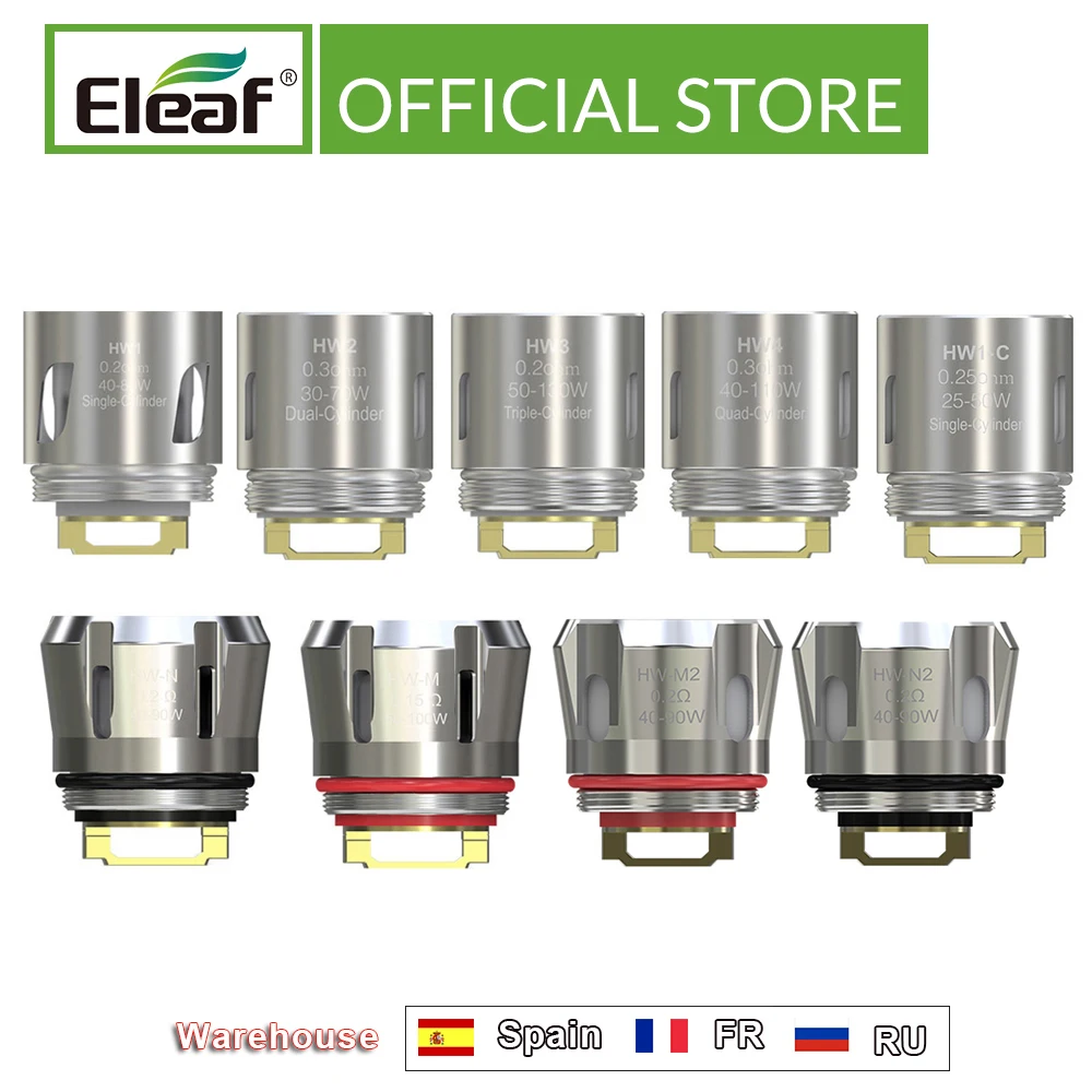 Русский склад Eleaf HW катушки HW1/HW2/HW3/HW4 HW-M HW-N/HW-M двойной для iJust 3 комплект/Ello Duro/Ello Vate электронная сигарета