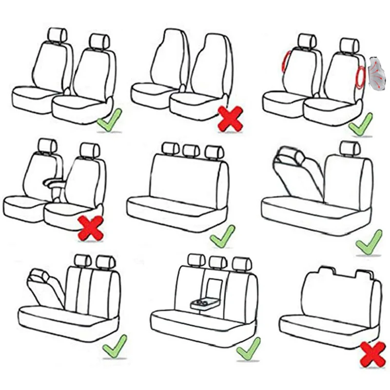 Набор чехлов для автомобильных сидений универсальные подушки безопасности