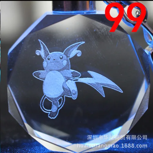 99 Карманный монстр мультфильм брелок Покемон Blastoise Charmander Пикачу светодиодный светильник кристалл кулон брелок Детская игрушка посылка Llavero - Цвет: 99