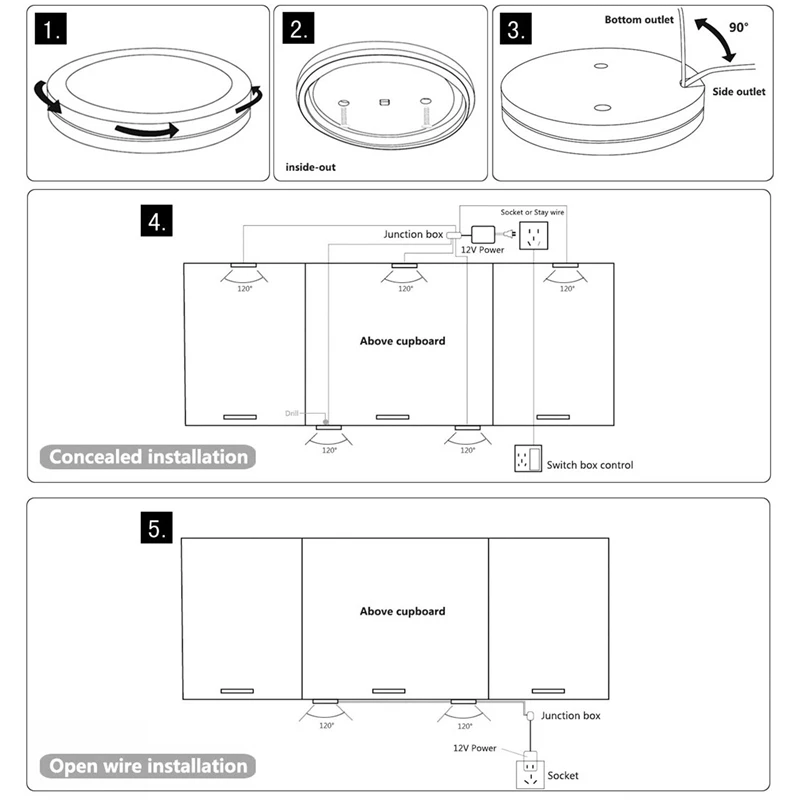 Светодиодный светильник для шкафа кухни бара с выключателем домашний гардероб