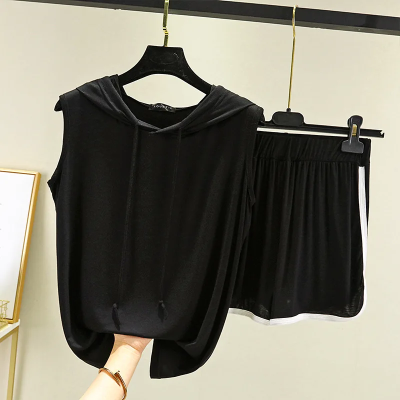 

WM5 Summerdale's two-piece bodysuit women's short sleeve T-shirt casual sports pants Top Shorts loose fitting home wear