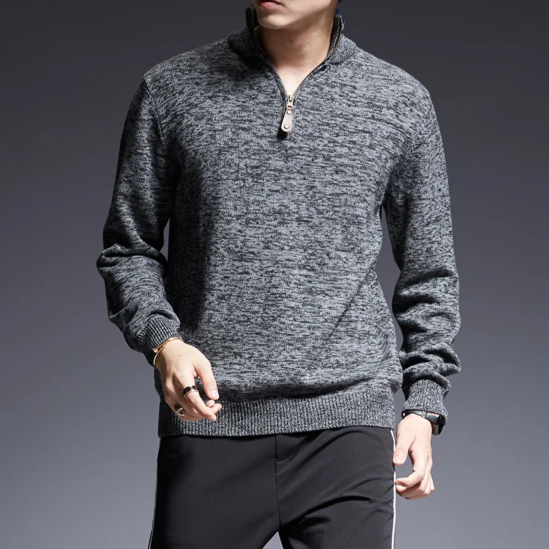 Warm New Slim Fashion Brand Pullovers Sweater 2021 Fit Men Jumpers Knitwear Turtleneck Autumn Korean Style Casual Mens Clothes