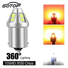 Светодиодная лампа 360  P21W 1156 BA15S, BAU15S, PY21W 1157, BAY15D, P215W, автомобисветильник поворота, стоп-сигнал заднего хода, авто 10SMD 3030, 12 В, 1 шт.